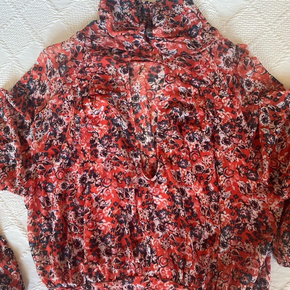 Free People Floral Long-Sleeve top - Picture 2 of 6